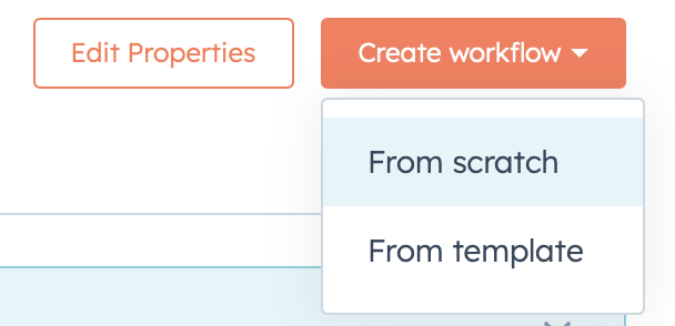 screenshot of settings in creating workflow